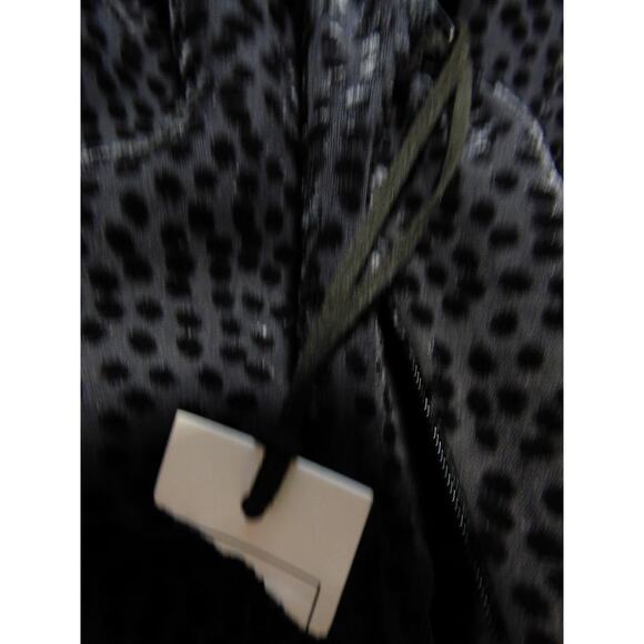 $525 L'Agence Black Velour Dot Burnout Sheer Alesia Neck Tie Dress 2 NEW L568 - Picture 16 of 16